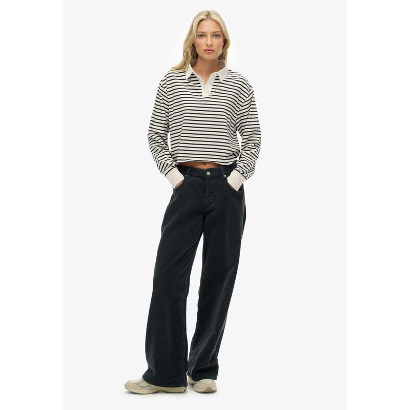 Superdry Ath Ess Cropped Stripe Rugby image number 3